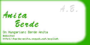 anita berde business card
